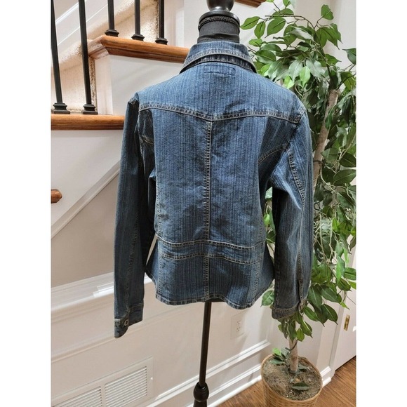 Duck Head Women's Blue Denim Cotton Long Sleeve Buttons Style Stretch Jacket L - Picture 5 of 11